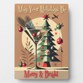 Retro 50s Jet Set Christmas Tree Martini Fotoplaat