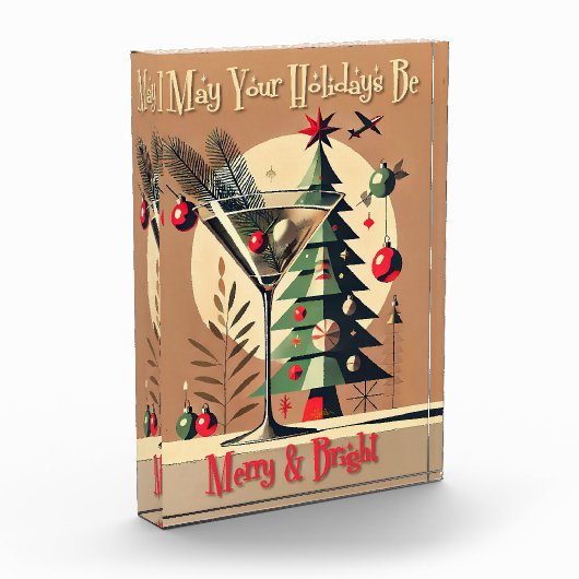 Retro 50s Jet Set Kerstboom Martini Fotoblokken (Links)