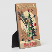 Retro 50s Jet Set Kerstboom Martini Fotoplaat (Zijkant)