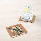 Retro 50s Jet Set Kerstboom Martini Kartonnen Onderzetters (Insitu)