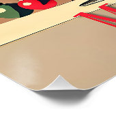 Retro 50s Jet Set Kerstboom Martini Perfect Poster (Hoek)