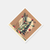 Retro 50s Jet Set Kerstboom Martini Servet (Hoek)