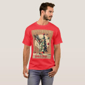 Retro 50s Jet Set Kerstboom Martini T-shirt (Voorkant volledig)