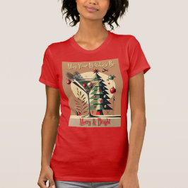 Retro 50s Jet Set Kerstboom Martini T-shirt