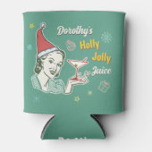 Retro 50s Kerst Holly Jolly Juice Grappig Custom Blikjeskoeler (Voorkant)