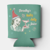 Retro 50s Kerst Holly Jolly Juice Grappig Custom Blikjeskoeler (Achterkant)