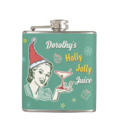 Retro 50s Kerst Holly Jolly Juice Grappig Custom Heupfles (Voorkant)