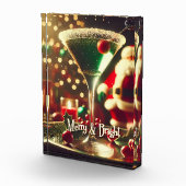 Retro 50s Kerstman Christmas Groene Martini Fotoblokken (Rechts)