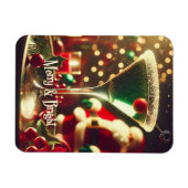 Retro 50s Kerstman Christmas Groene Martini Magneet (Horizontaal)