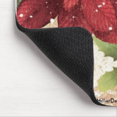 Retro 50s Kerstmis Poinsettia Mousepad Muismat (Hoek)