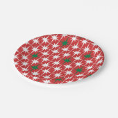 Retro 50s kerststaarpatroon in rood Papieren Bordje (Gekanteld)