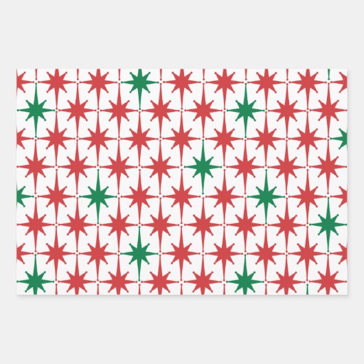 Retro  50s kerstStar-patroon Inpakpapier Vel (Voorkant 2)