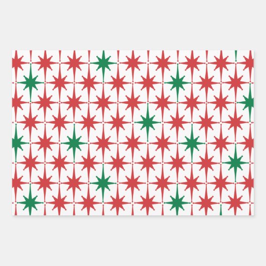 Retro  50s kerstStar-patroon Inpakpapier Vel (Voorkant)