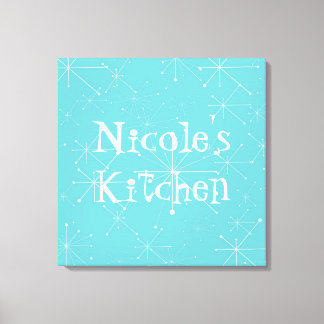 Retro 50s Keuken Custom Room Wandinrichting Canvas Afdruk