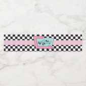 Retro 50s label op gevarendag voor waterflesje waterfles etiket (Enkel label)