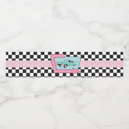 Retro 50s label op gevarendag voor waterflesje waterfles etiket (Enkel label)