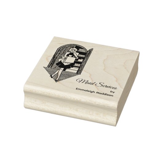 Retro 50's Lady Cleaning Services Rubberstempel (Stempel)