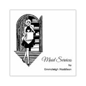 Retro 50's Lady Cleaning Services Rubberstempel (Afrduk)