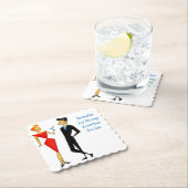 Retro 50s Man Vrouw Paar Cocktail Party Kartonnen Onderzetters (Insitu)