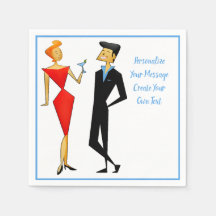 Retro 50s Man Vrouw Paar Cocktail Party