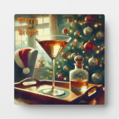 Retro 50s Manhattan Martini voor de Kerstman Fotoplaat (Voorkant)