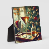 Retro 50s Manhattan Martini voor de Kerstman Fotoplaat (Voorkant)