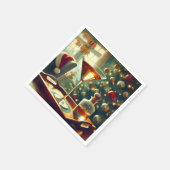 Retro 50s Manhattan Martini voor de Kerstman Servet (Hoek)