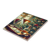 Retro 50s Manhattan Martini voor de Kerstman Tegeltje (Zijkant)