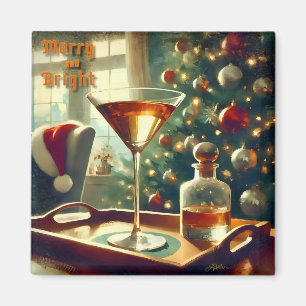 Retro 50s Manhattan Martini Voor Sinterklaas Magneet