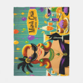 Retro 50s Mardi Gras Cocktail Party Fleece Deken (Voorkant)