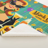 Retro 50s Mardi Gras Cocktail Party Sherpa Deken (3/4)