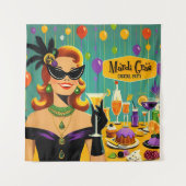 Retro 50s Mardi Gras Cocktail Party Wandkleed (Voorkant)