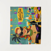 Retro 50s Mardi Gras Cocktail Party Wandkleed (Voorkant)