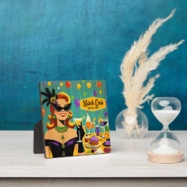 Retro 50s Mardi Gras Martini Cocktail Party Fotoplaat