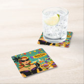 Retro 50s Mardi Gras Martini Cocktail Party Kartonnen Onderzetters (Insitu)