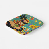 Retro 50s Mardi Gras Martini Cocktail Party Papieren Bordje (Gebogen)