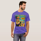 Retro 50s Mardi Gras Martini Cocktail Party T-shirt (Voorkant volledig)