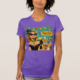 Retro 50s Mardi Gras Martini Cocktail Party T-shirt