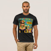 Retro 50s Mardi Gras Martini Cocktail Party T-shirt (Voorkant volledig)