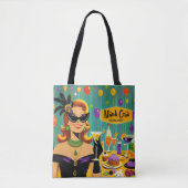 Retro 50s Mardi Gras Martini Cocktail Party Tote Bag (Voorkant)