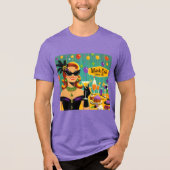 Retro 50s Mardi Gras Martini Cocktail Party Tri-Blend Shirt (Voorkant)