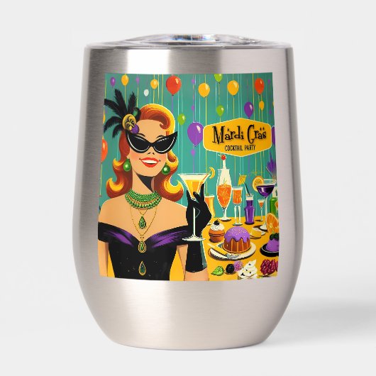 Retro 50s Mardi Gras Martini Cocktailparty (Voorkant)