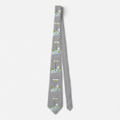 Retro 50s Martini Glass Party Time (Lt. Grey) Stropdas (Voorkant)