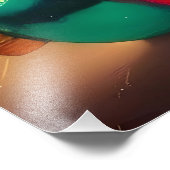 Retro 50s Merry Bright Christmas Cocktail Martini Foto Afdruk (Hoek)