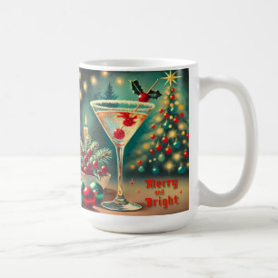 Retro 50s Merry Bright Christmas Cocktail Martini Koffiemok