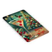 Retro 50s Merry Bright Christmas Cocktail Martini Magneet (Rechterzijde)