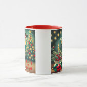 Retro 50s Merry Bright Christmas Cocktail Martini Mok (Midden)