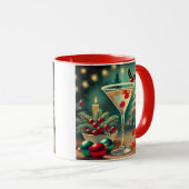Retro 50s Merry Bright Christmas Cocktail Martini Mok (Voorkant rechts)