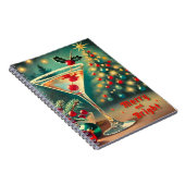 Retro 50s Merry Bright Christmas Cocktail Martini Notitieboek (Rechterzijde)