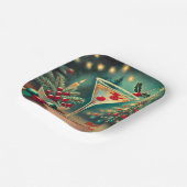 Retro 50s Merry Bright Christmas Cocktail Martini Papieren Bordje (Gebogen)